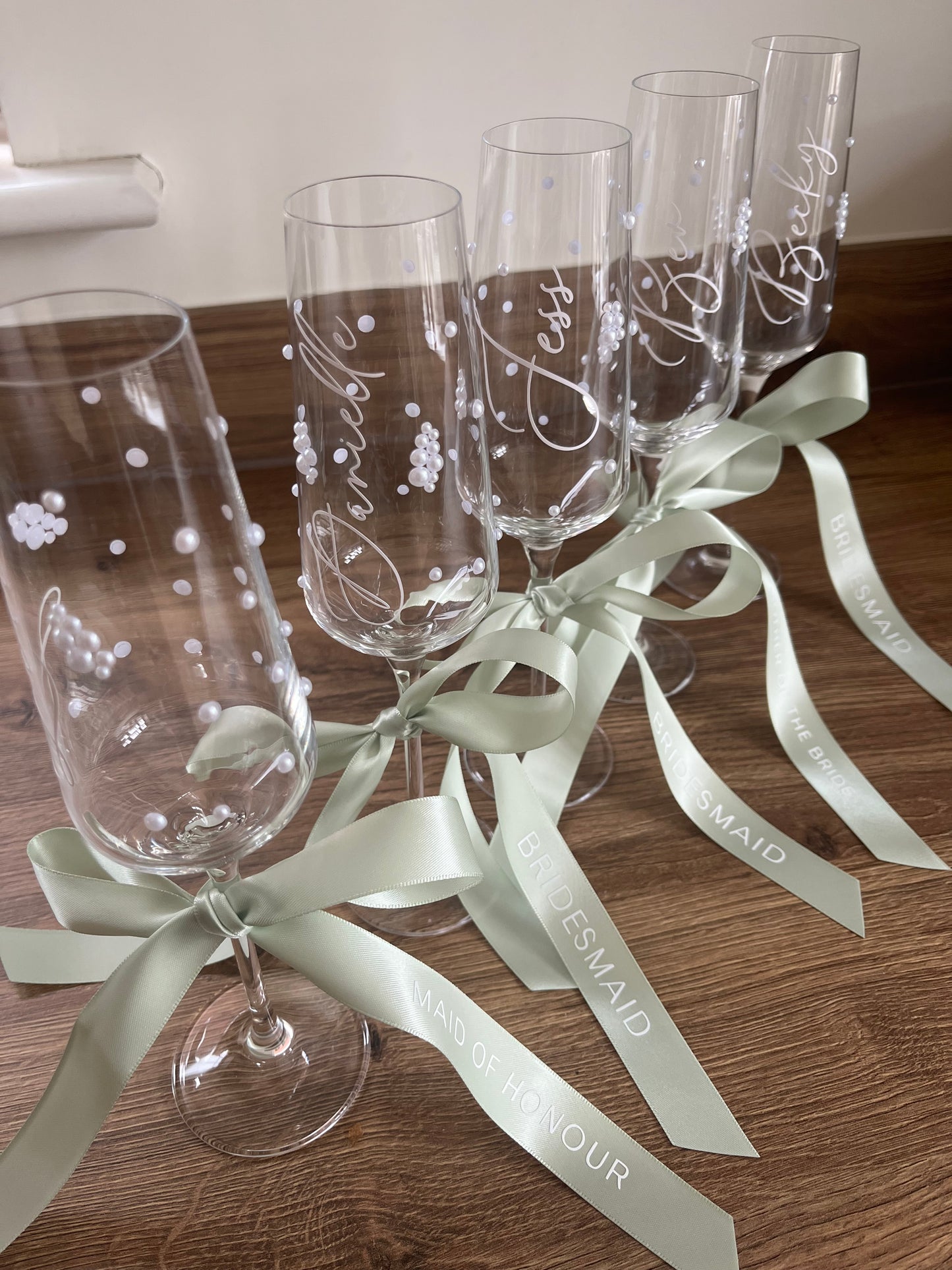 Personalised Bridesmaid Flute Glass