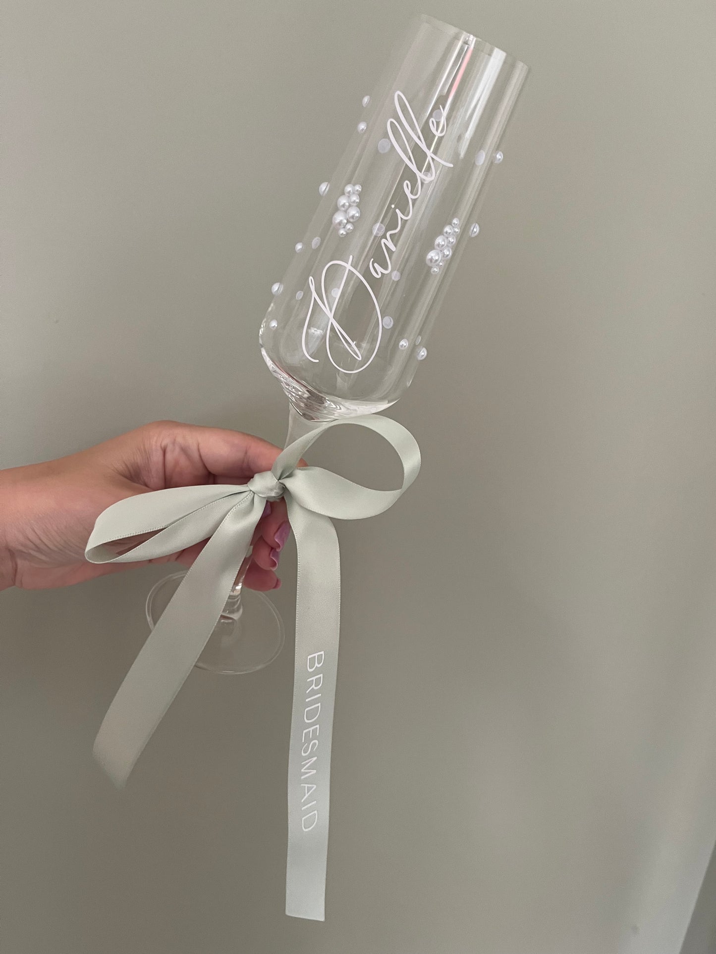 Personalised Bridesmaid Flute Glass