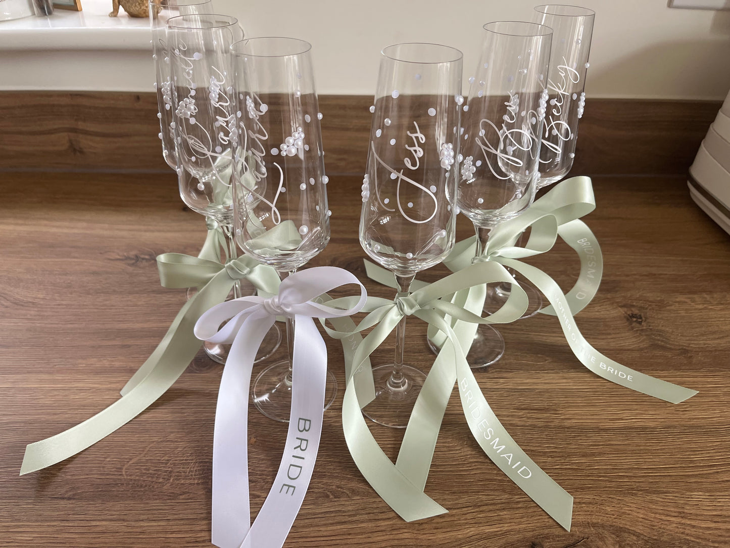 Personalised Bridesmaid Flute Glass