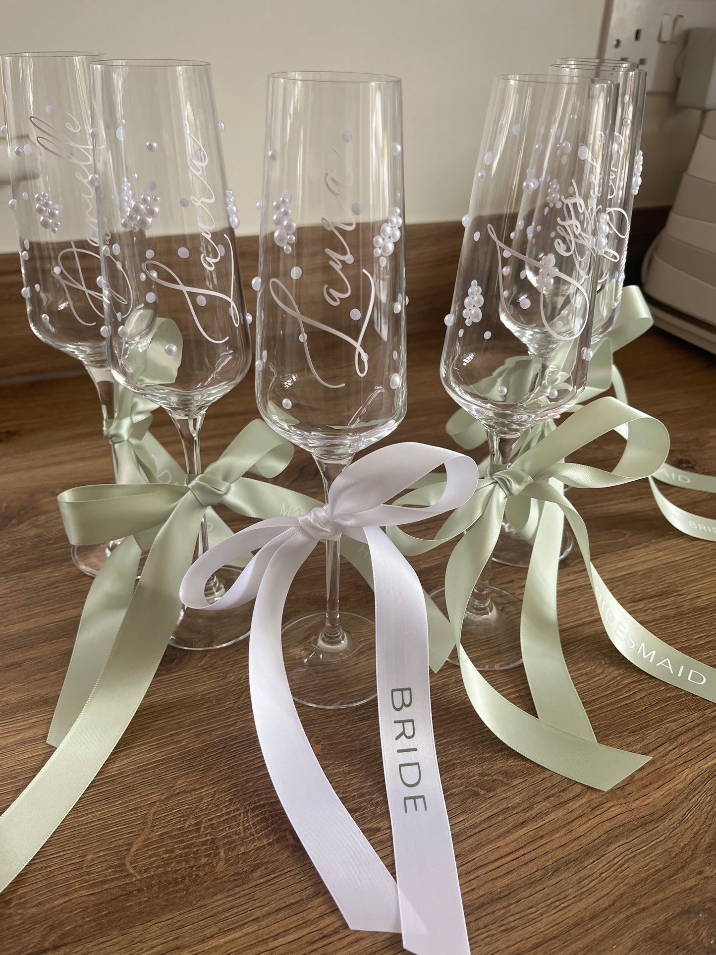 Personalised Bridesmaid Flute Glass