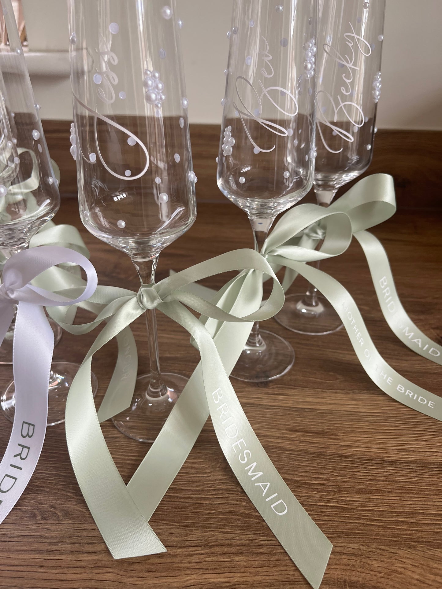 Personalised Bridesmaid Flute Glass