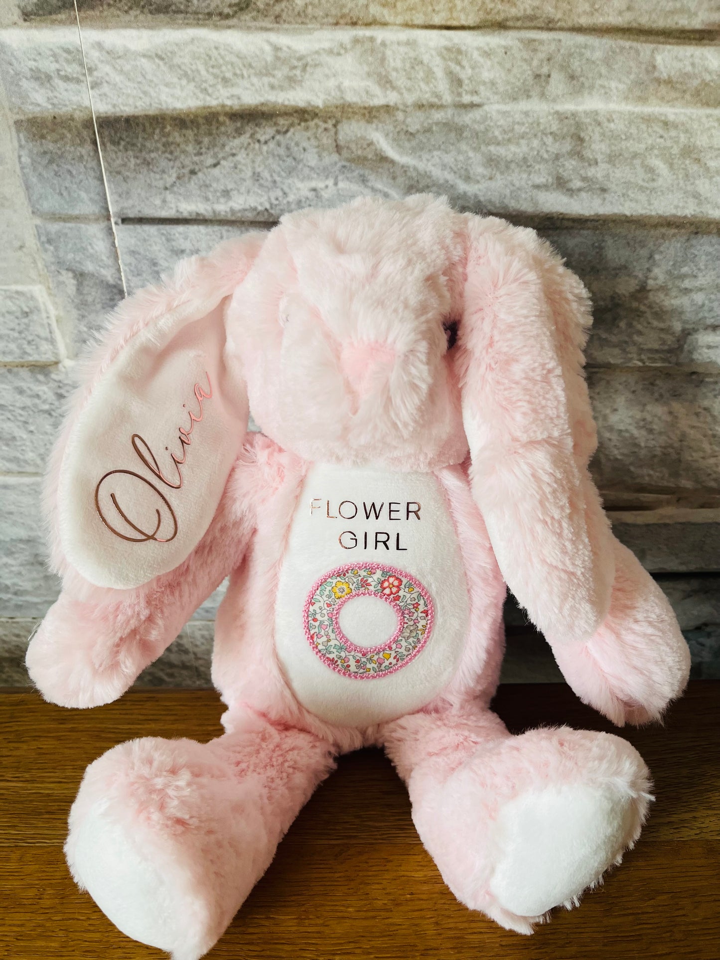 Flower Girl Bunny - with Embroidered Patch