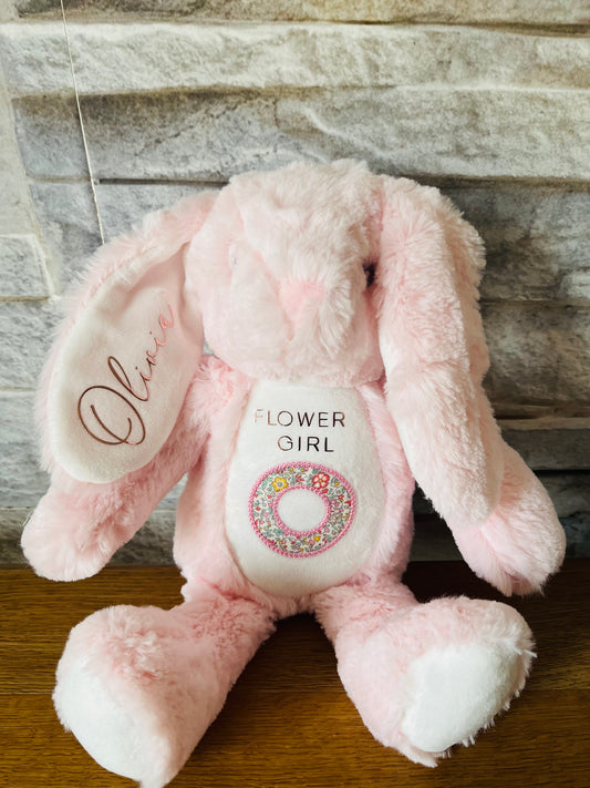 Flower Girl Bunny - with Embroidered Patch
