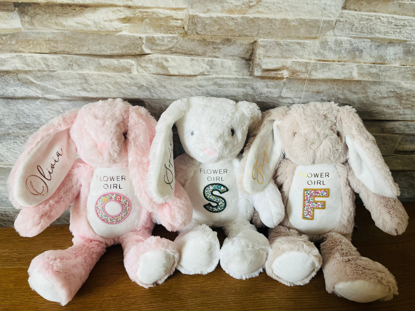 Flower Girl Bunny - with Embroidered Patch