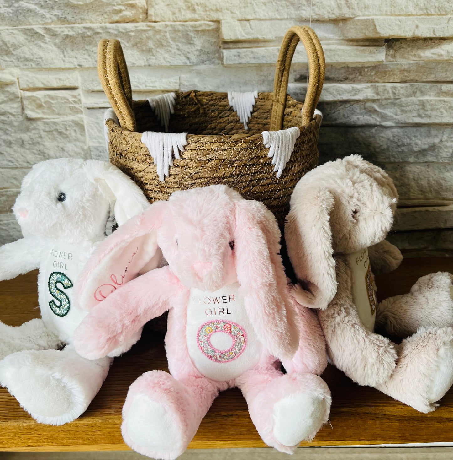 Flower Girl Bunny - with Embroidered Patch
