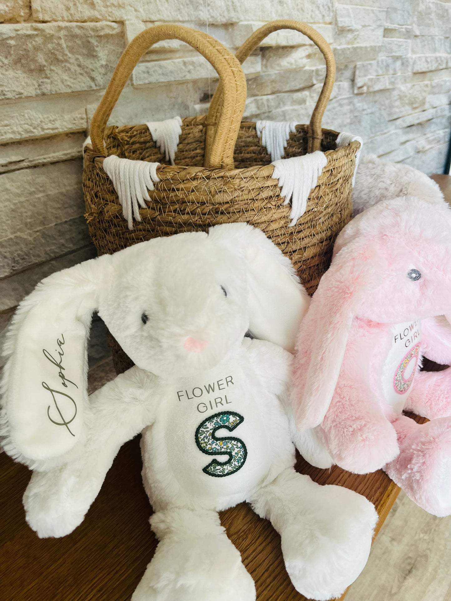 Flower Girl Bunny - with Embroidered Patch