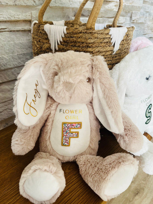 Flower Girl Bunny - with Embroidered Patch