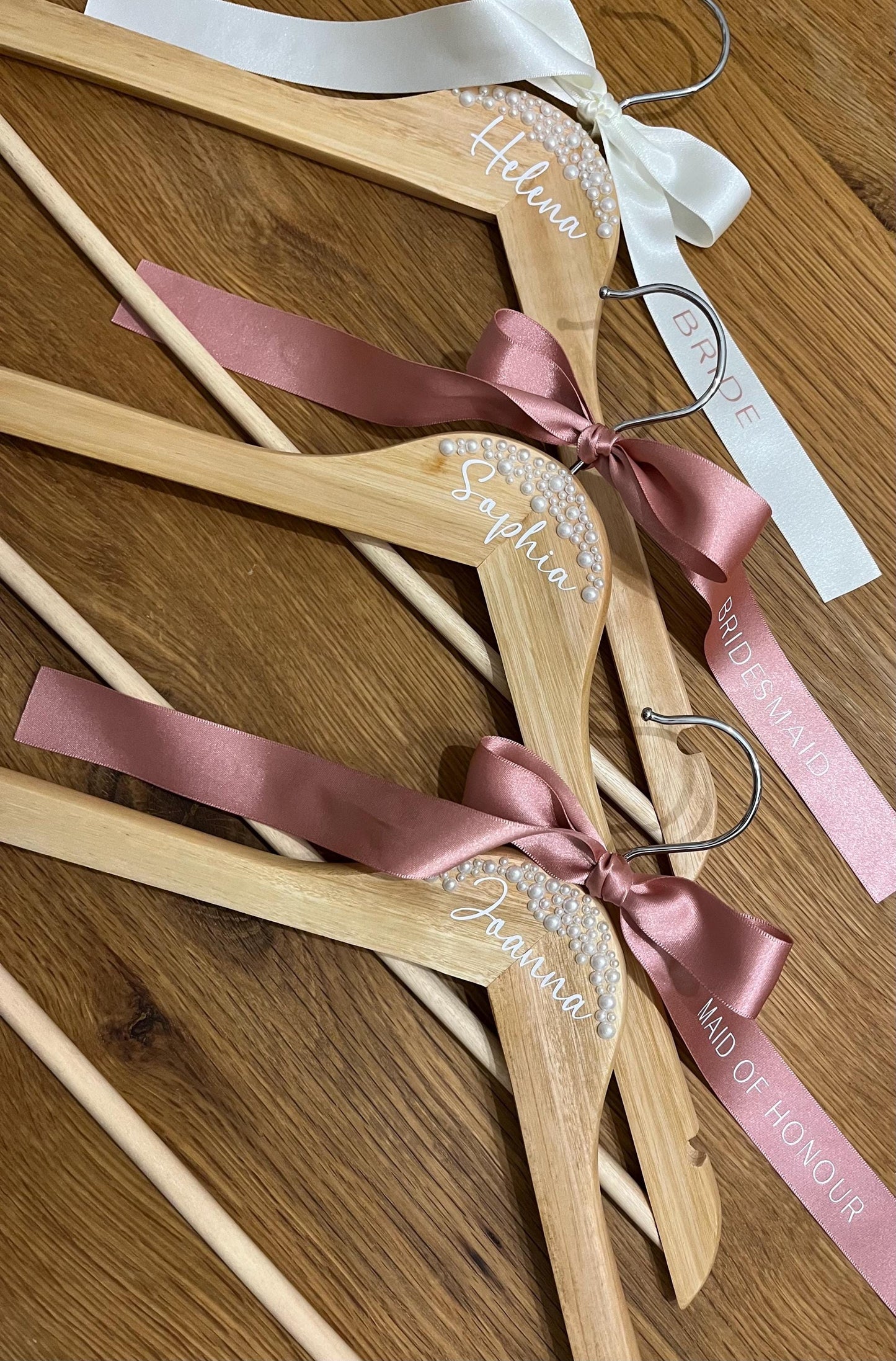 Personalised Pearl embellished Bride / Bridesmaid Hanger