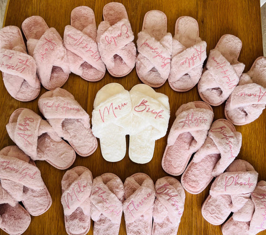 Luxury Bridesmaid Cross Over Slippers