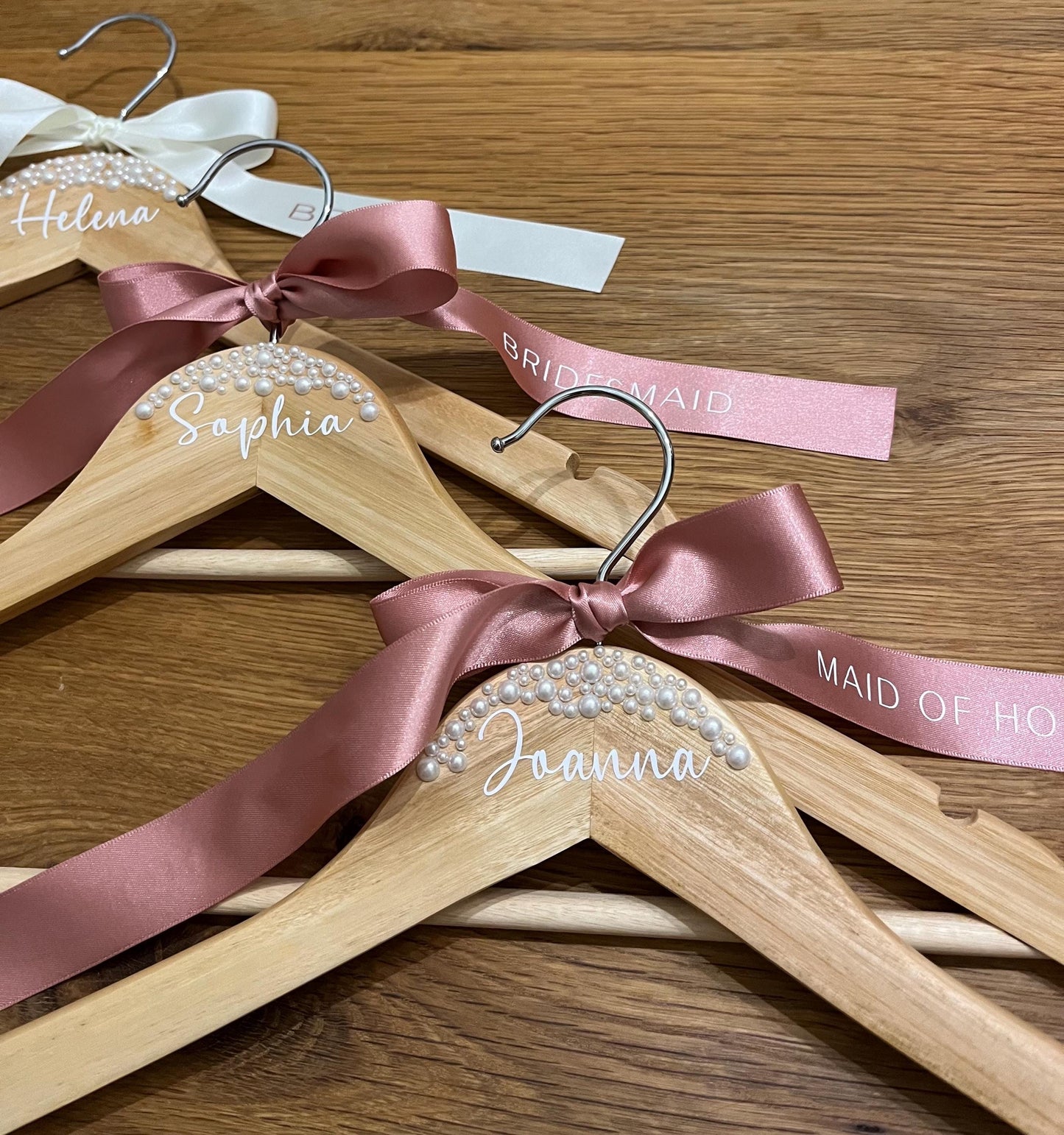 Personalised Pearl embellished Bride / Bridesmaid Hanger