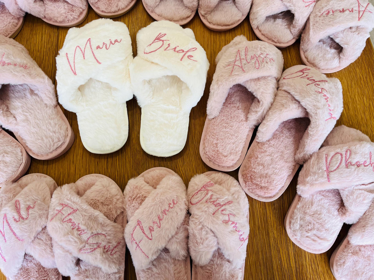 Luxury Bridesmaid Cross Over Slippers