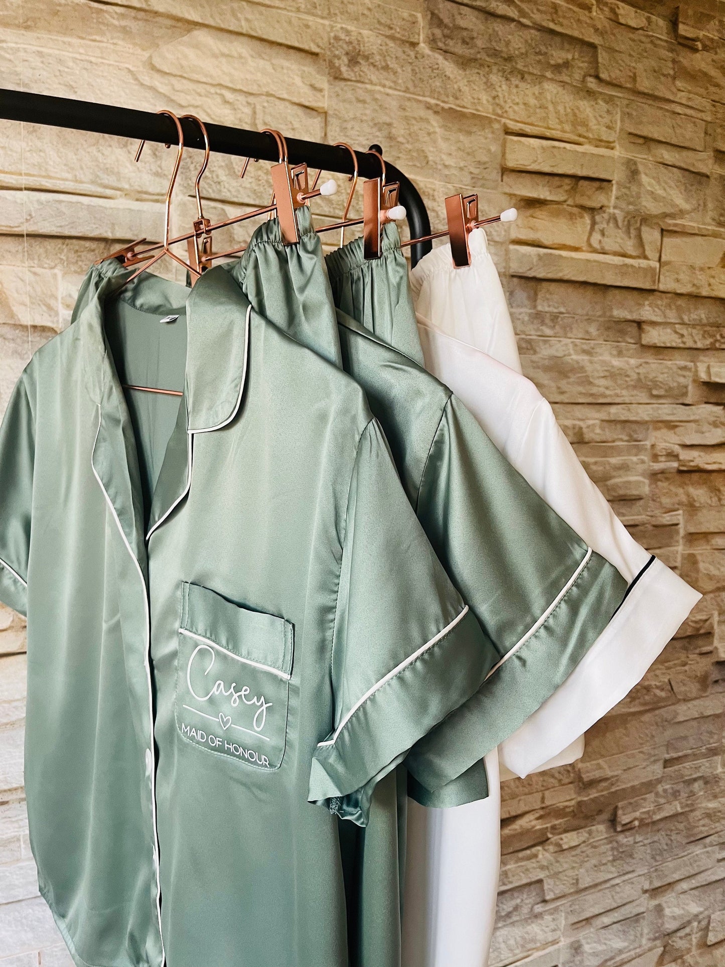 Bridesmaid Soft Satin Pjs - Text Design
