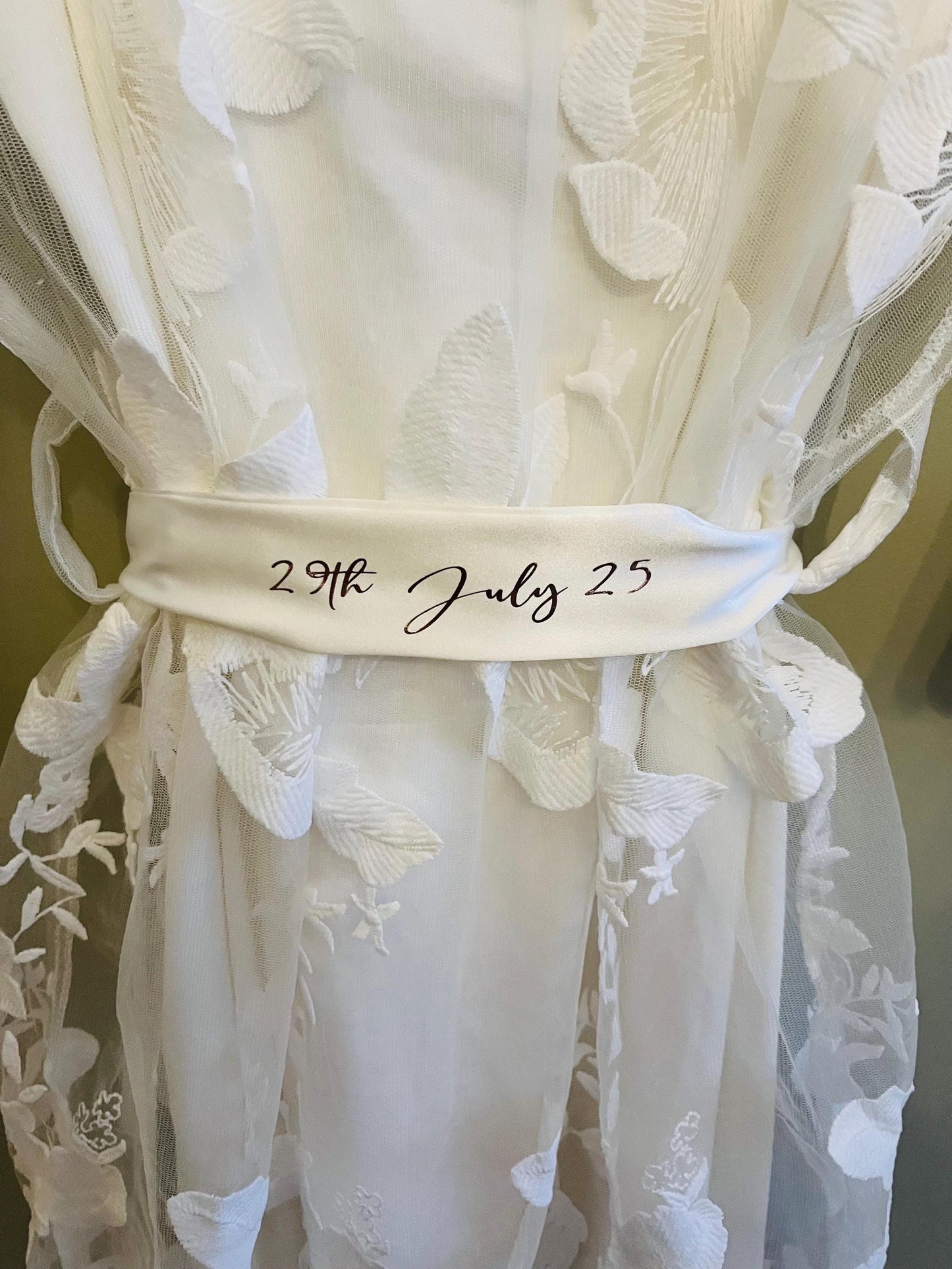 Personalised Lace Bridal Robe - with Inner Slip