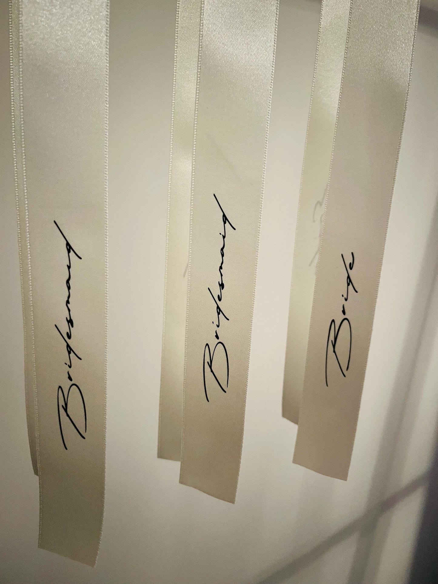 Bridesmaid Personalised Ribbons for Champagne Coupe - Bridesmaid Gift - Bridesmaid flute - Personalised Ribbons - Bride Ribbon