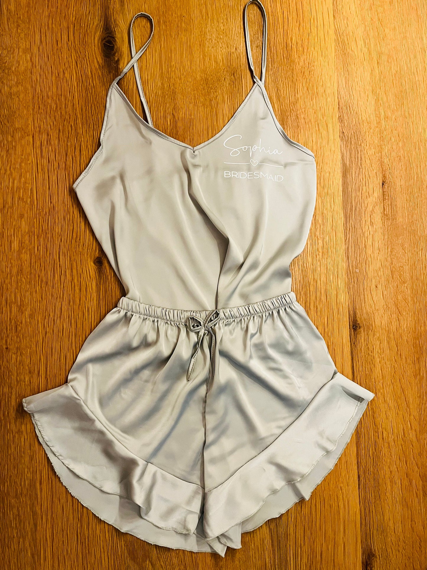 Satin Ruffle Cami Bridesmaid Pjs