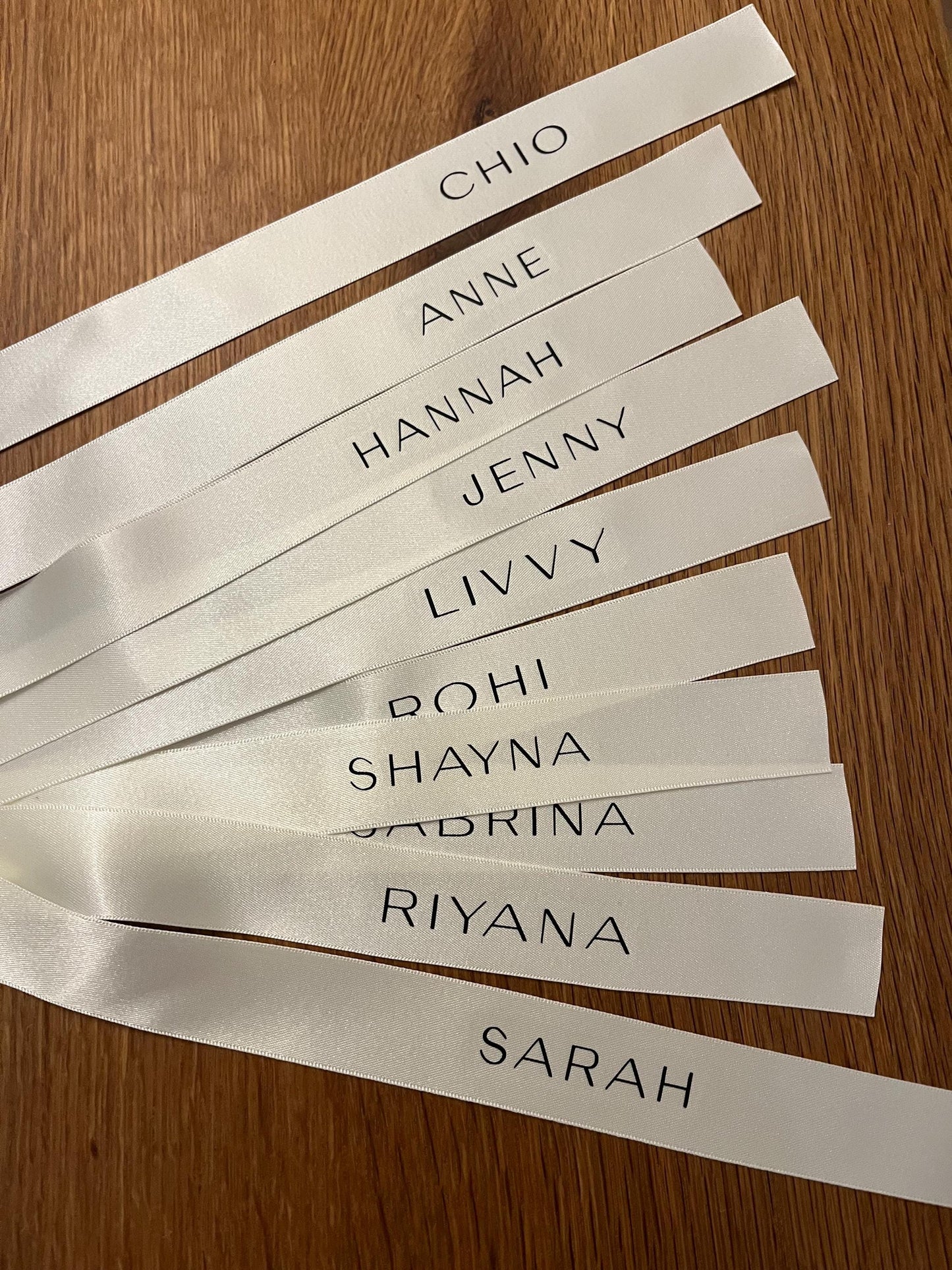 Personalised Gold Ribbon For Champagne Coupe Glass - Bridesmaid Gift - Bridesmaid flute - Personalised Ribbons - Bride Ribbon