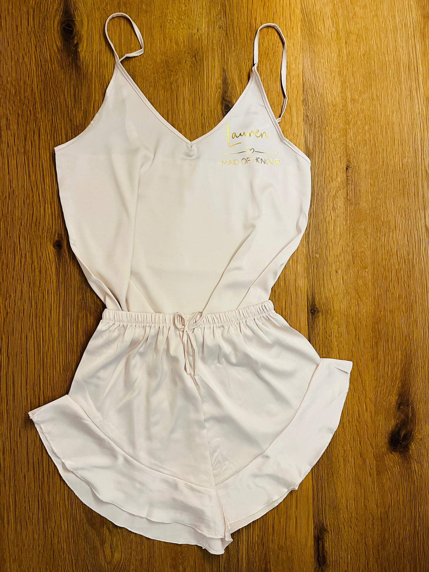 Satin Ruffle Cami Bridesmaid Pjs