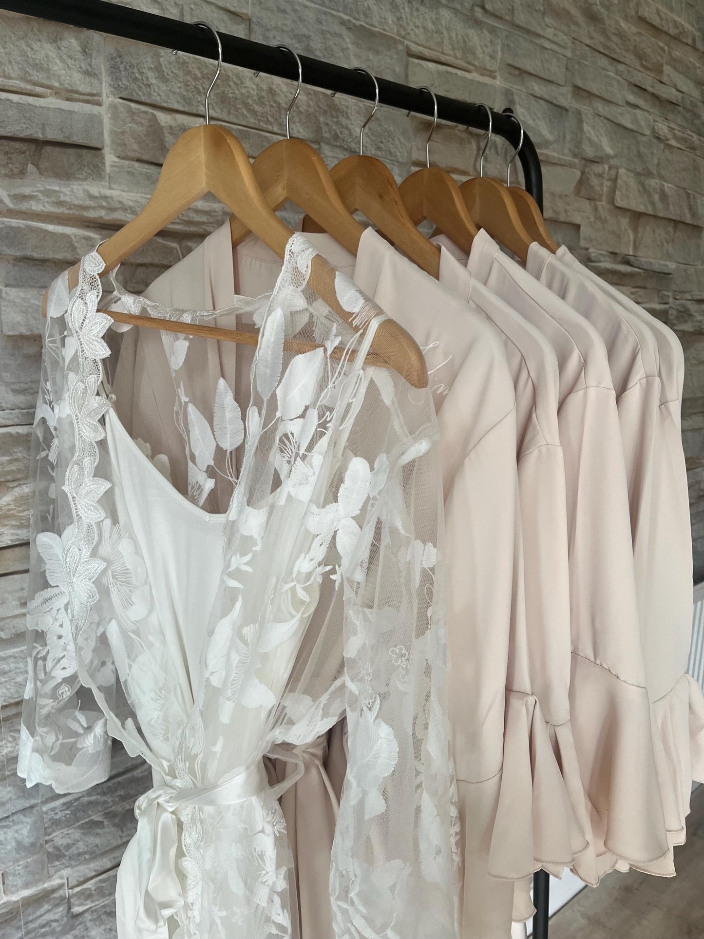 Ruffle Bridesmaid Robes - Bridesmaid personalised Robe - Maid of honour robe - Bride robe - Lemon Yellow Robe - Pastel Robe - Satin Robe