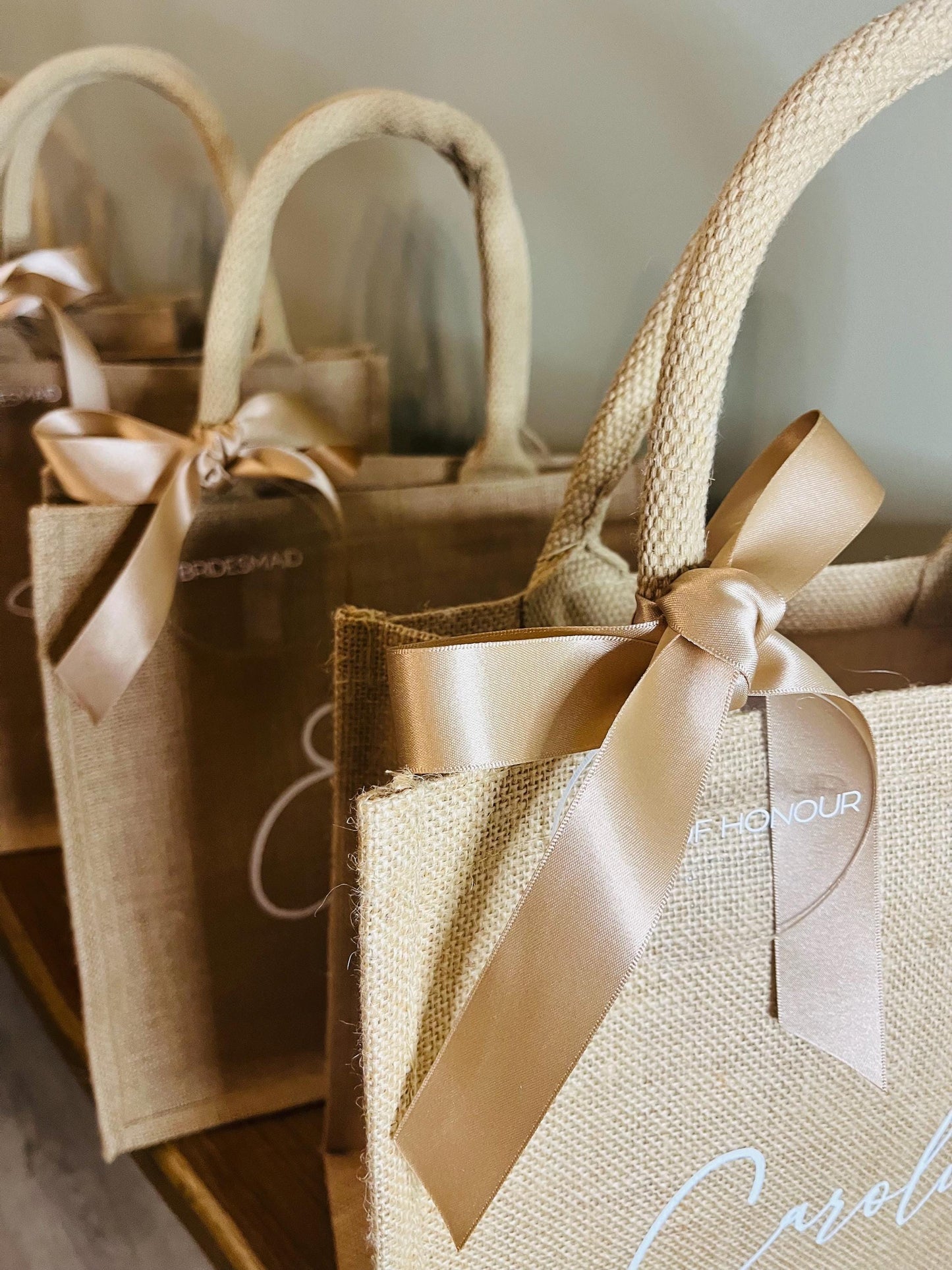 Personalised Bridesmaid Hessian Jute bag -