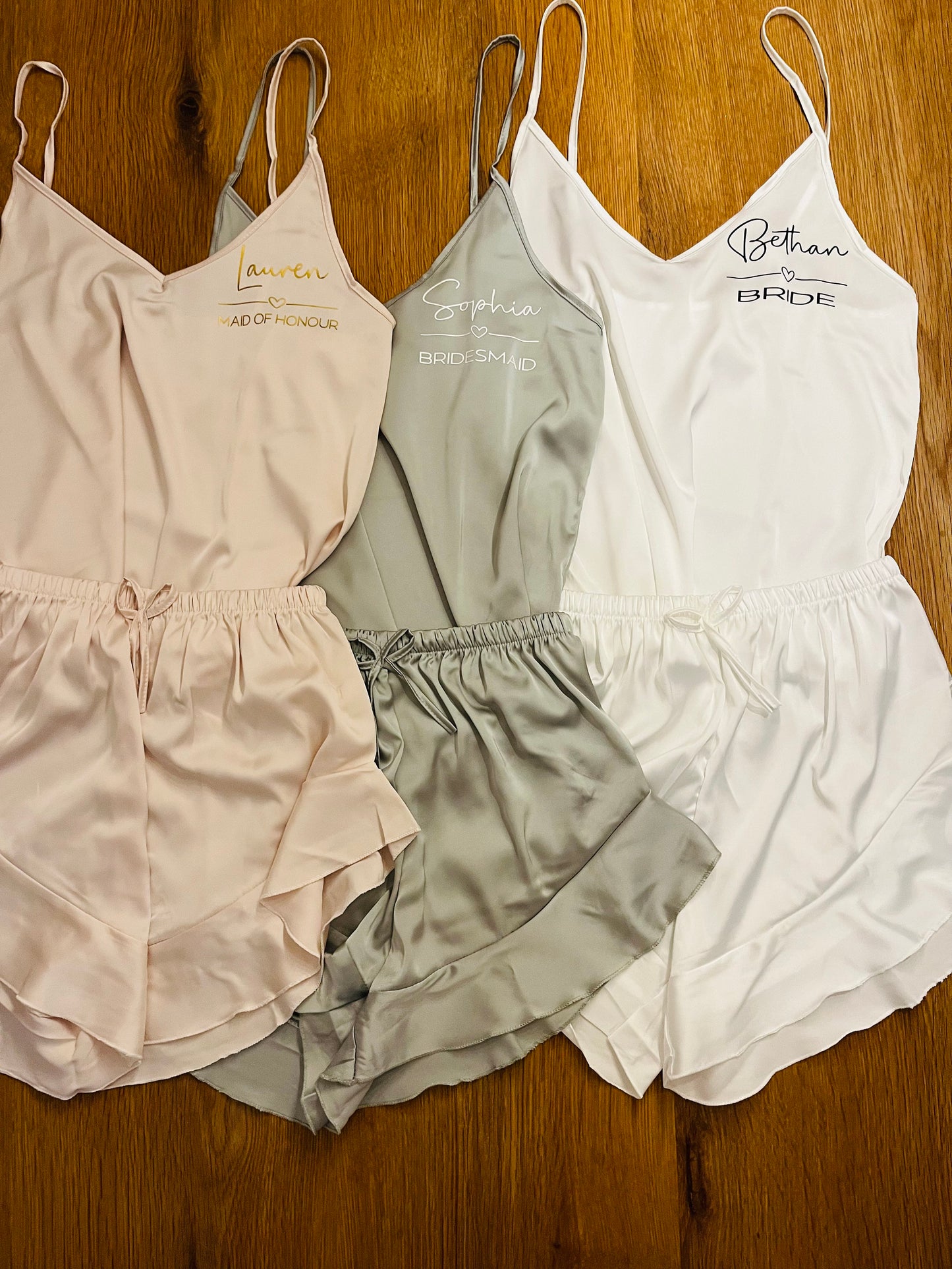 Satin Ruffle Cami Bridesmaid Pjs