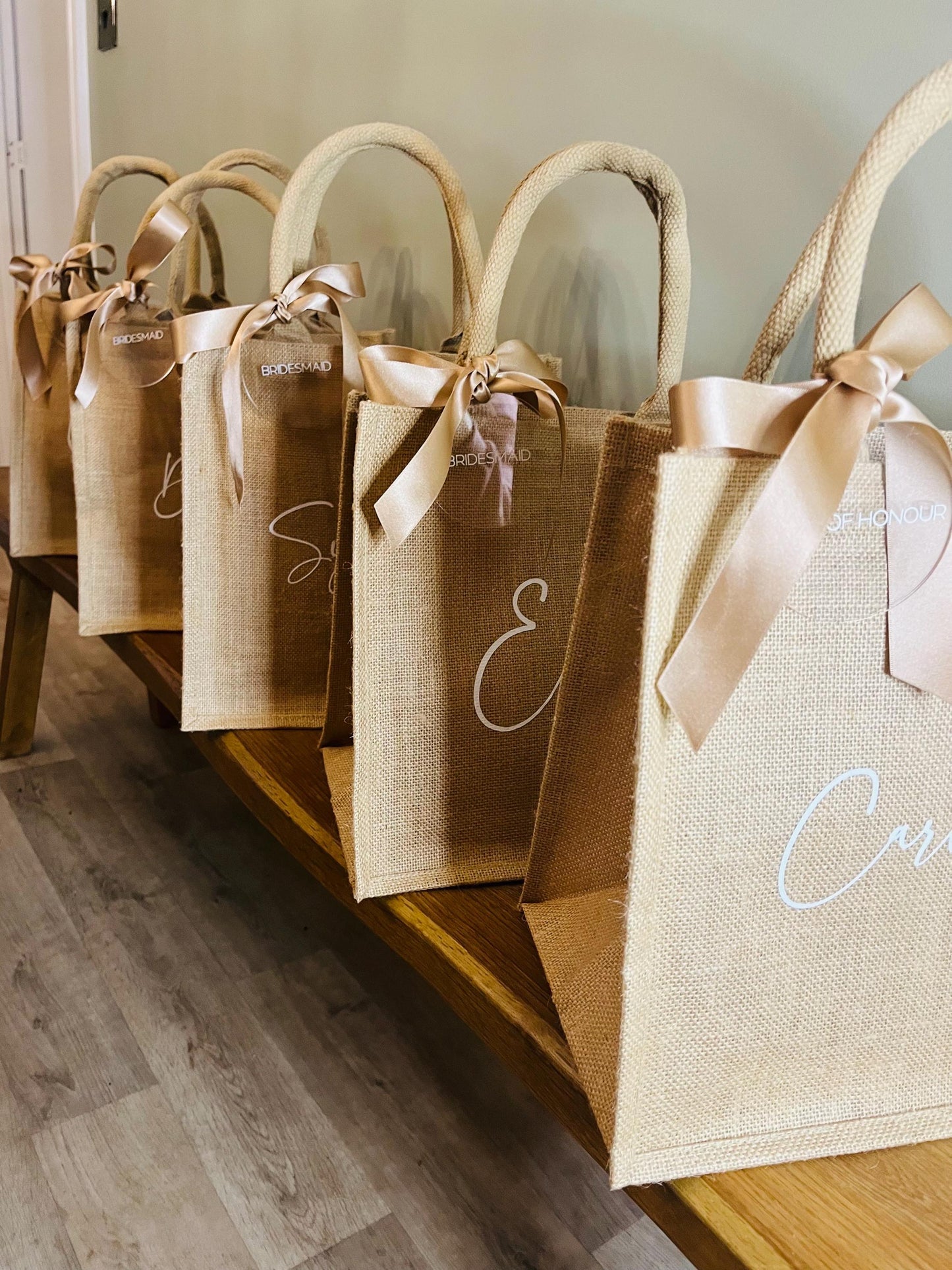 Personalised Bridesmaid Hessian Jute bag -